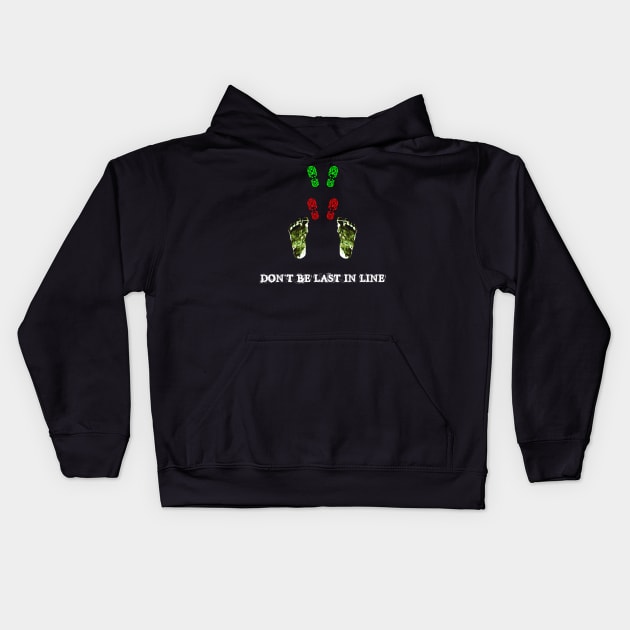 Don't Be Last in Line - Bigfoot Awareness Kids Hoodie by geodesyn